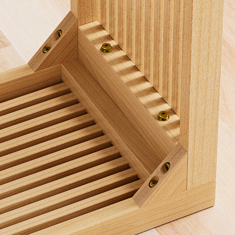 Banc en bois massif, banc d'entrée, banc de salon, banc à lattes, H 16,97 po x l 17,77 po x P 13,04 po