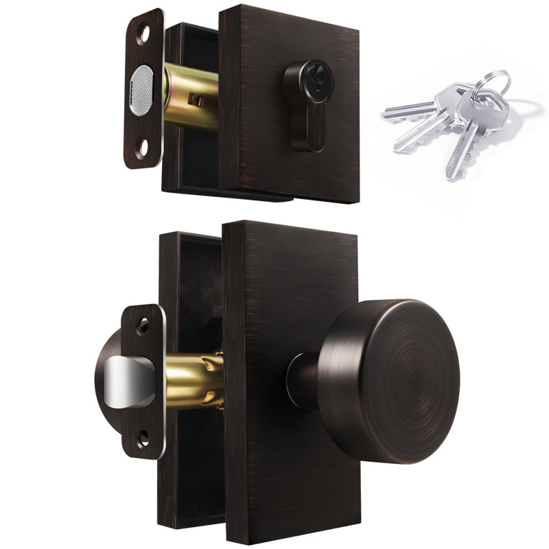 Deadbolt and Passage Door Knobs Set, Oil Rubbed Bronze