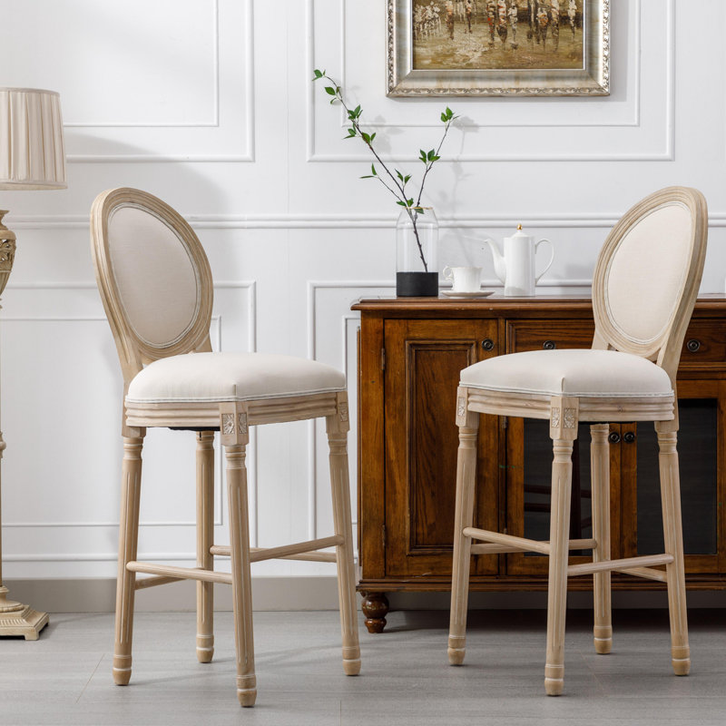 Upholstered Counter Stool, Beige