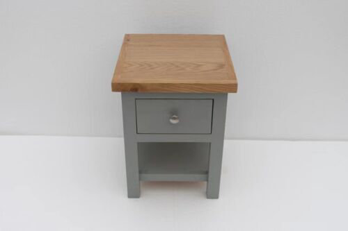Zeb 36cm W Solid Wood Bedside Table, Light Grey