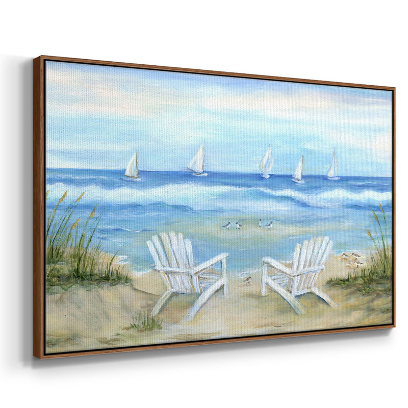 «Seaside Escape», toile tendue avec châssis encadré, Noyer, H 27 po x l 41 po x P 2 po