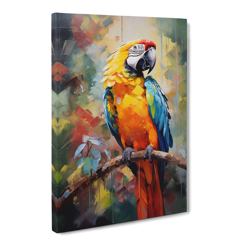 Parrot Impressionism No.2 - No Frame Print, 50cm H x 35cm W x 3cm D