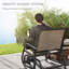 Fauteuil oscillant de véranda, balancelle en métal avec tissu maillé respirant, accoudoirs courbés et structure en acier pour le jardin, la piscine, la cour, le balcon, blanc crème-540439505