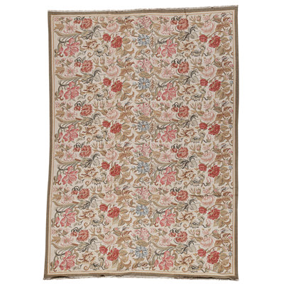 High-Quality Hand-Knotted Beige Area Rug