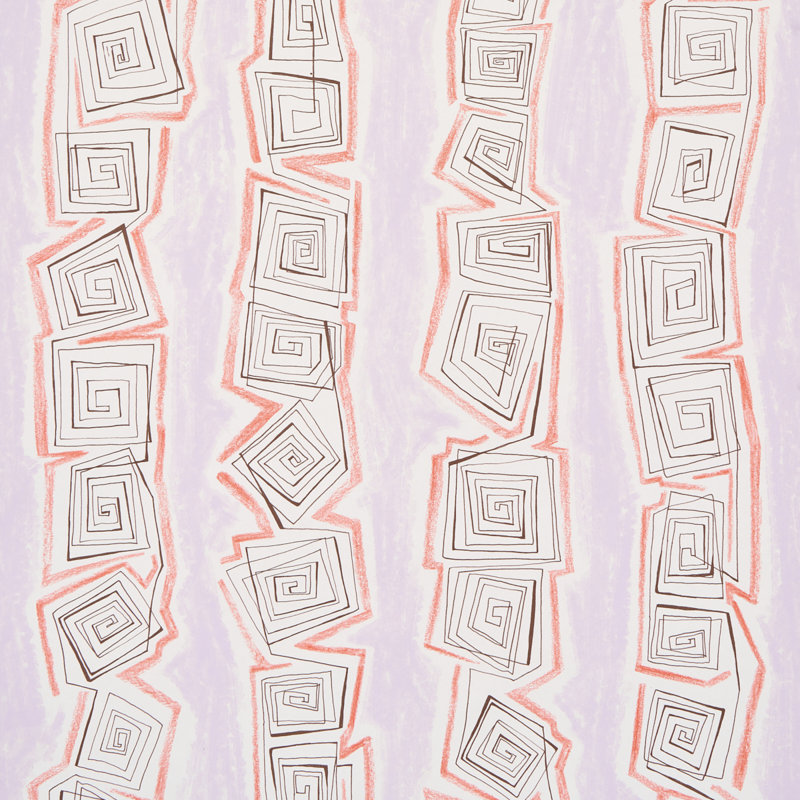 Schumacher x Backdrop Taboo Wallpaper, Warm Lilac