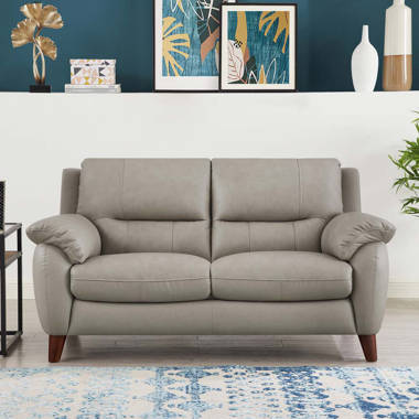 70.08 Genuine Leather Standard Sofa Cushion Loveseat Corrigan Studio Fabric: Dark Gray Genuine Leather