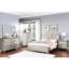 Lit grand format avec deux panneaux argentés traditionnels, fabriqués en pin, pour le style de chambre à coucher argenté, construction en pin, chaleur