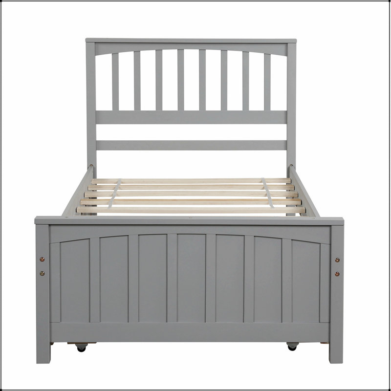 Lit plateforme simple avec lit gigogne léger et élégant: la combinaison parfaite de fonctionnalité et d'esthétique, gris