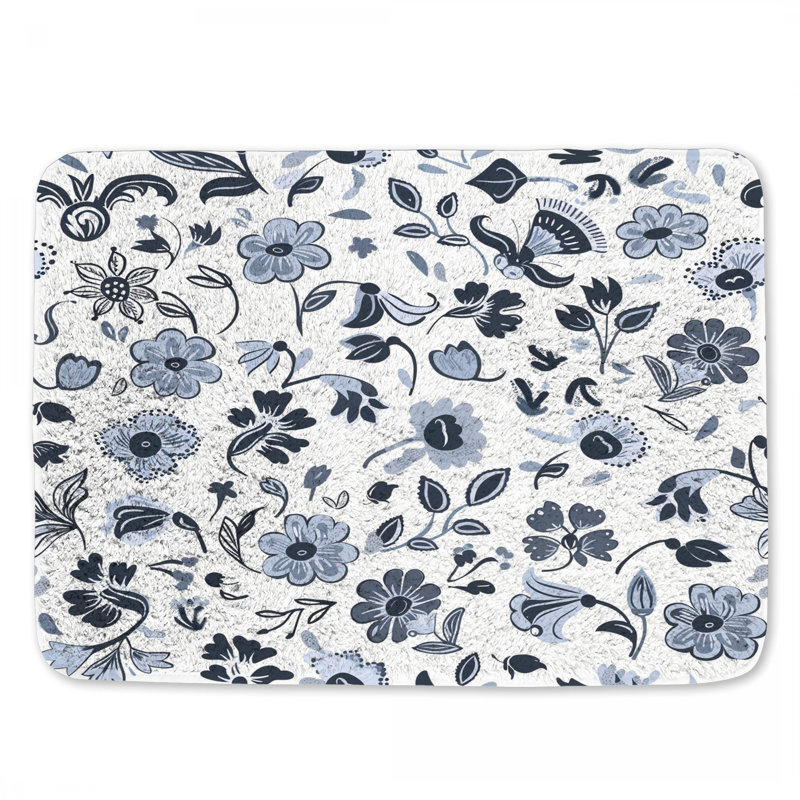 Tapis de bain Floral, L 24 po x l 0,5 po