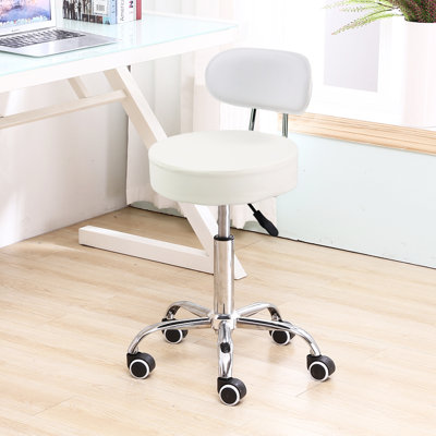 Backed Adjustable Height Ergonomic Lab Stool with Wheels