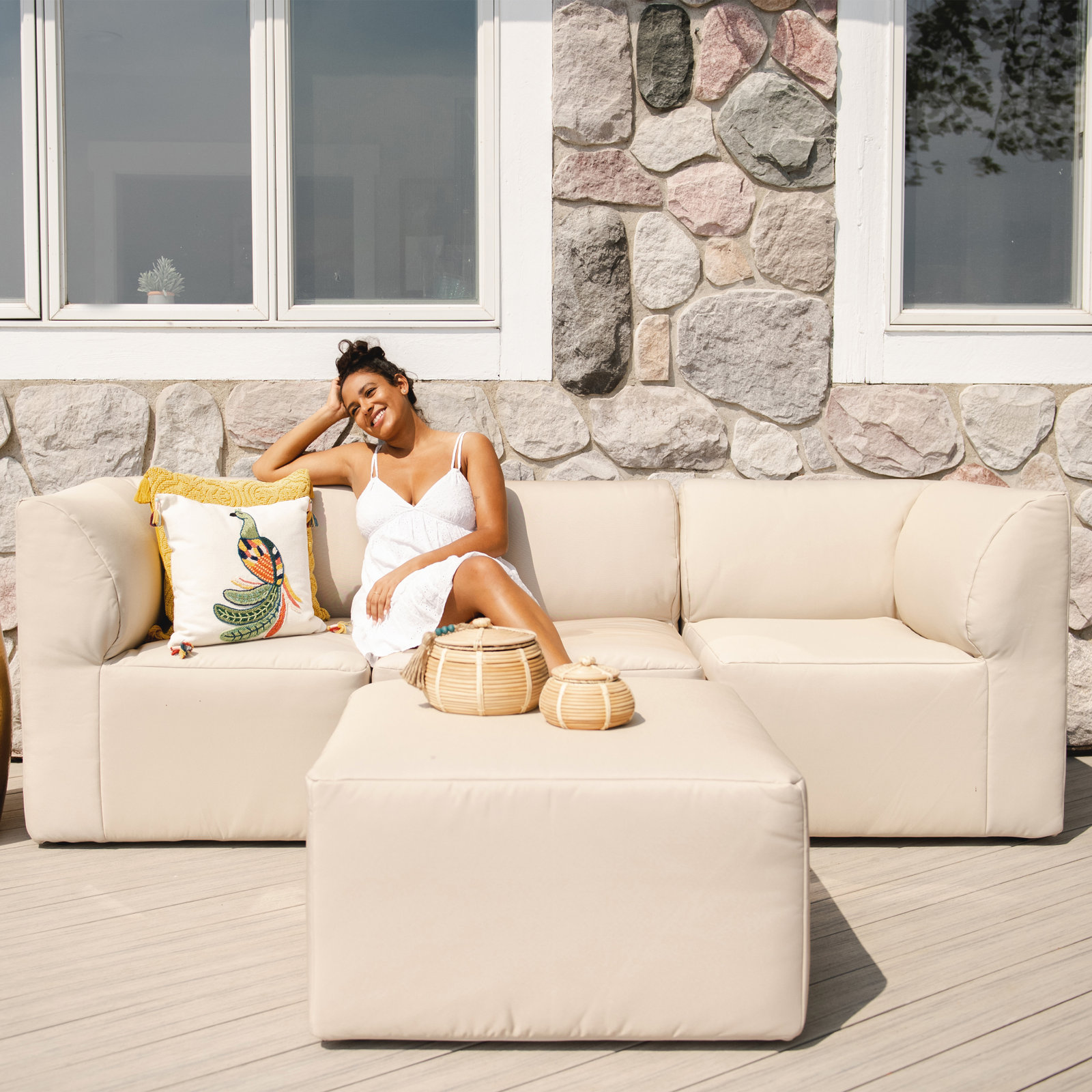 Big Joe Patio 4 Piece Outdoor Sectional, Terra