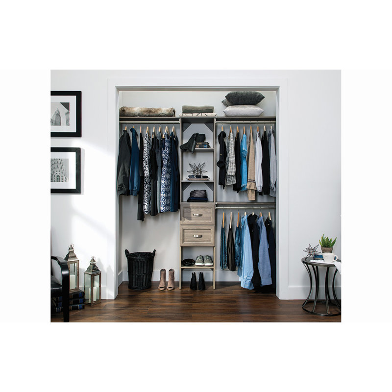 Système d'organisation avec tiroirs l 64,97 po - l 112,97 po SuiteSymphony, Gris graphite