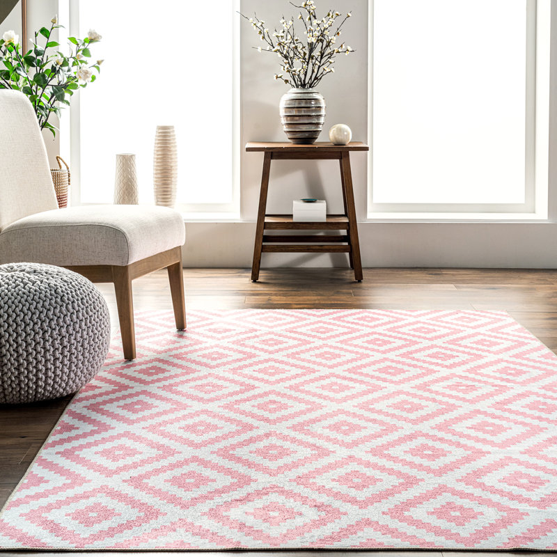 Kellee SpinClean Machine Washable Modern Diamonds Area Rug, Rectangle 8' x 10'