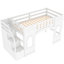 Lit mezzanine simple avec escalier de rangement, blanc-1165124210