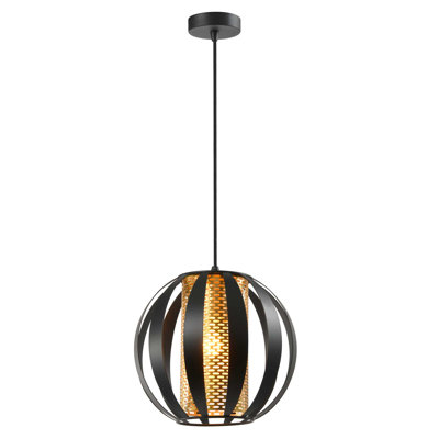 A honeycomb design gold finish cylinder, encased within a matt black open frame