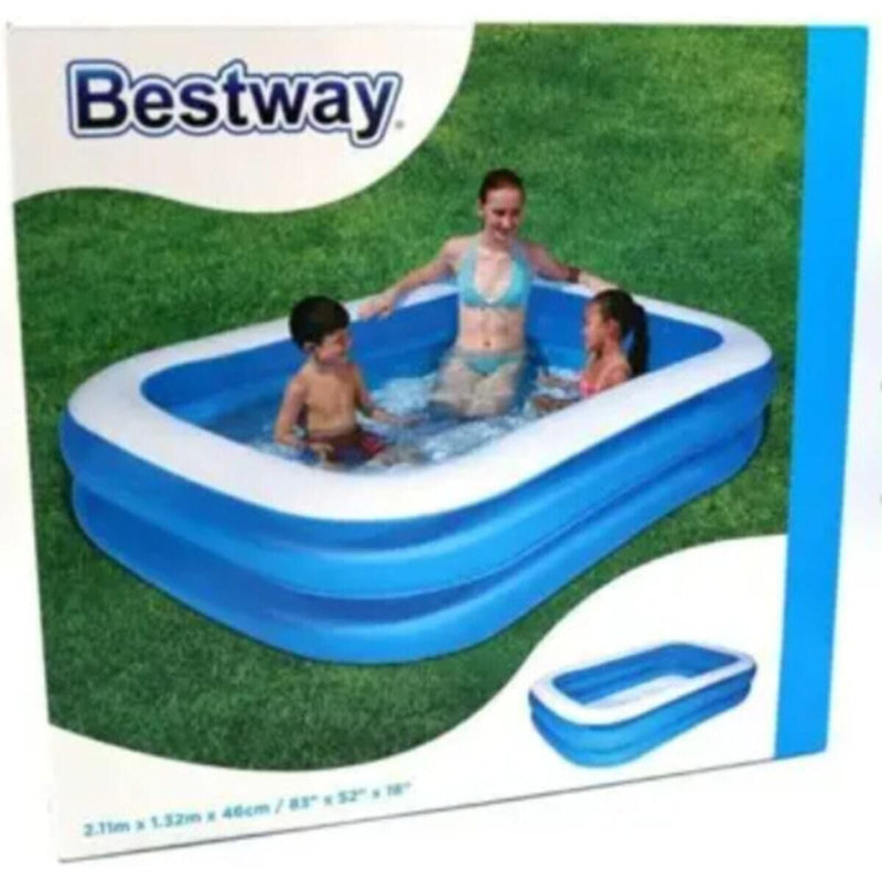 Plastic Rectangle Inflatable Pool 0.46cm H x 2.11cm W x 2.11cm L