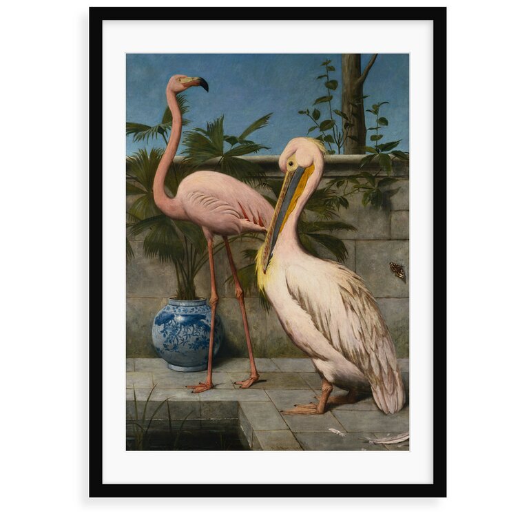 Flamingo And Pelican by Henry Stacy Marks - Painting