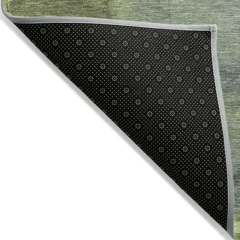 Green Rectangular Machine Washable Synthetic Rug 10' x 14'