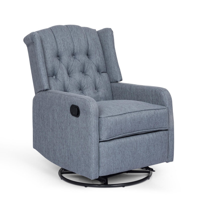 Fauteuil inclinable manuel de conception classique avec pivot à 360 degrés, Gris anthracite