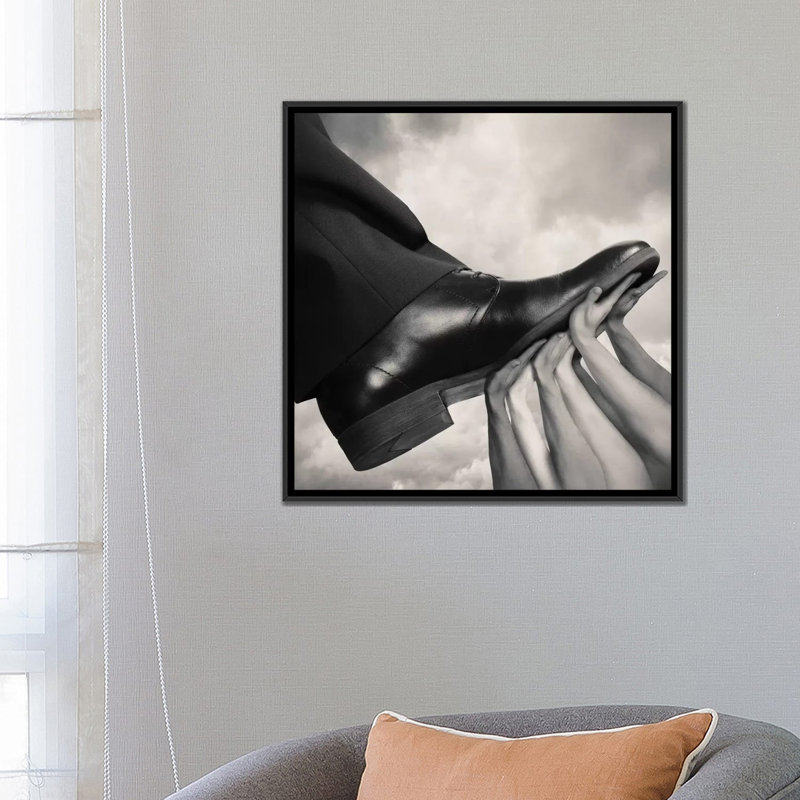 «United», impression sur toile, H 26 po x l 26 po x P 1,5 po, Pas de tapis, Toile avec cadre noir