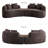 Modular Curved Sofa, 2-Piece Free-Standing Sections, Teddy Upholstery, Foam & Spring Support, No Assembly Couch For Small Spaces-142450535