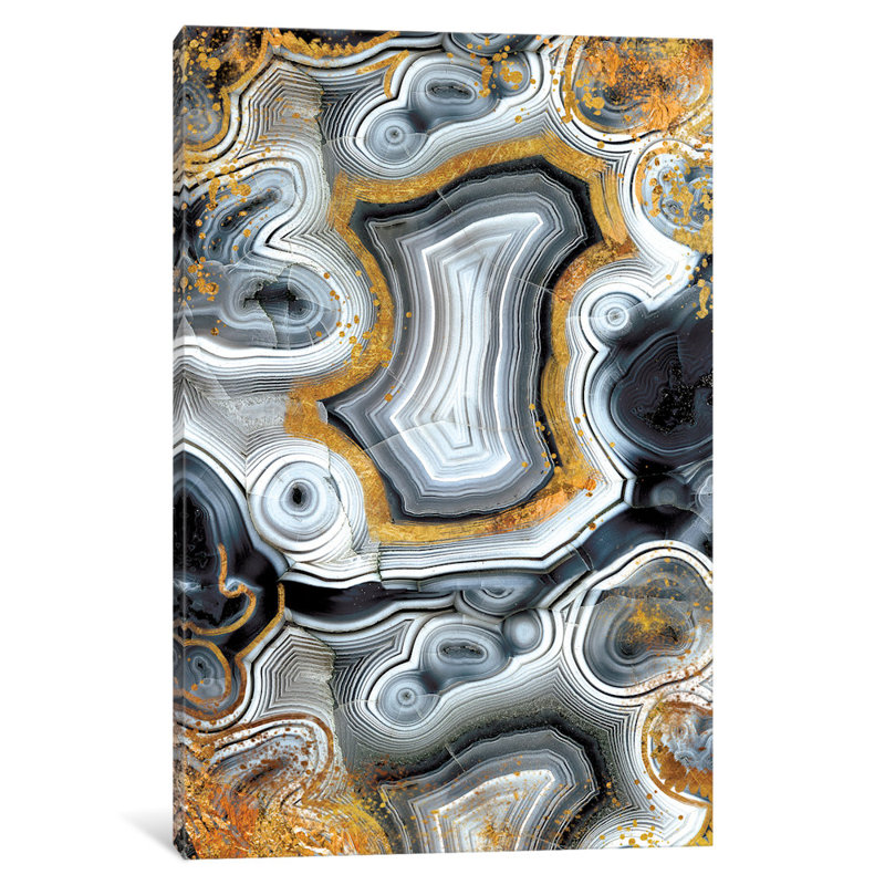 Geode onyx, impression sur toile tendue, H 18 po x l 12 po x P 1,5 po, Pas de tapis, Toile tendue