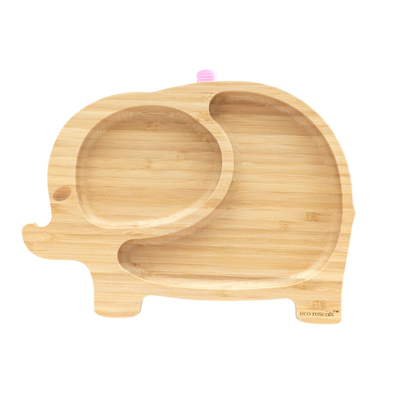 Bamboo Elephant Plate, Pink