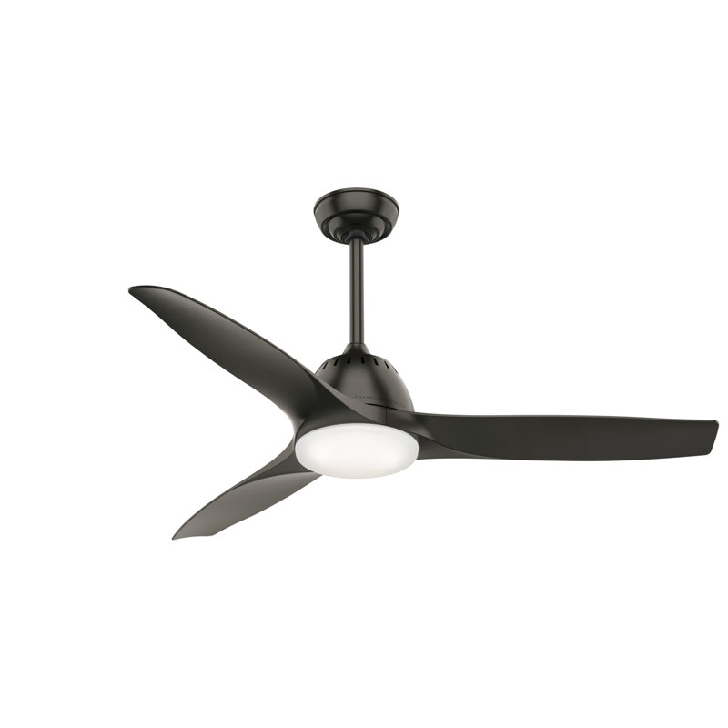 52" Wisp 3 - Blade LED Standard Ceiling Fan with Remote Control and Light Kit Included, Bronze/Noble Bronze