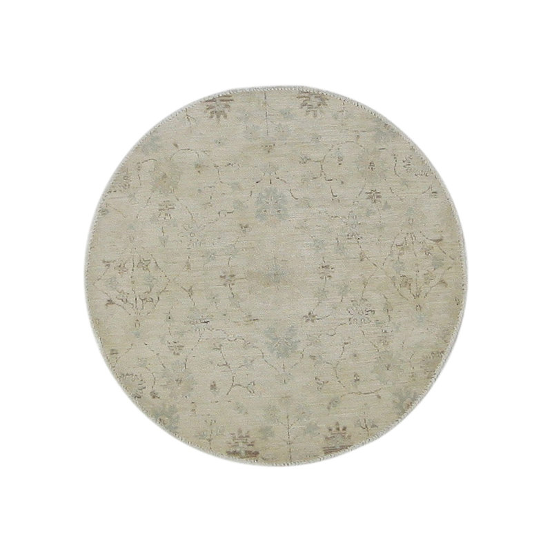 Davey Hand Knotted 4x4 Ivory Round