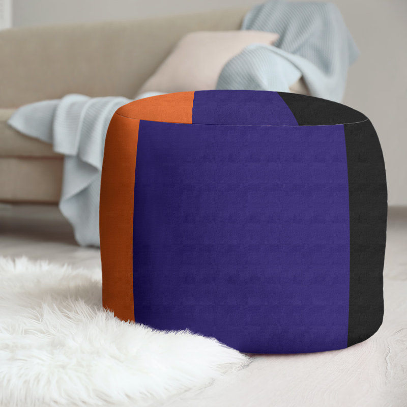 repose-pieds rond 20,5", Orange, pourpre, noir