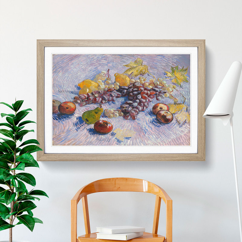 Fruit by Vincent Van Gogh - Picture Frame Painting, 27cm H x 36cm W x 2cm D, Oak Framed