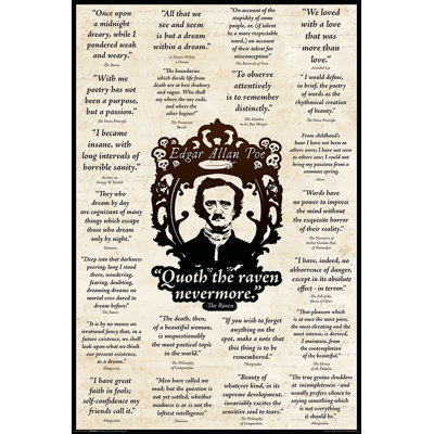  Officially Licensed Edgar Allan Poe - Quoth the Raven Nevermore Art Poster - 24 x 36 Inch - Decorative Print - Poster Paper - Ready to Frame