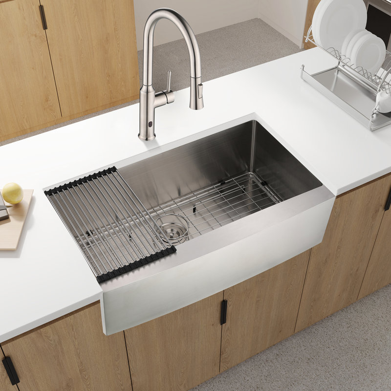 33"X21"X10" Sink - Stainless Steel, Single Bowl, Dent-, Rust & Stain- Basin Aspect, Easy To Maintain, , 16 Gauge, Brushed Nickel Style Surface Treatment Feature, Wipe, Gauge