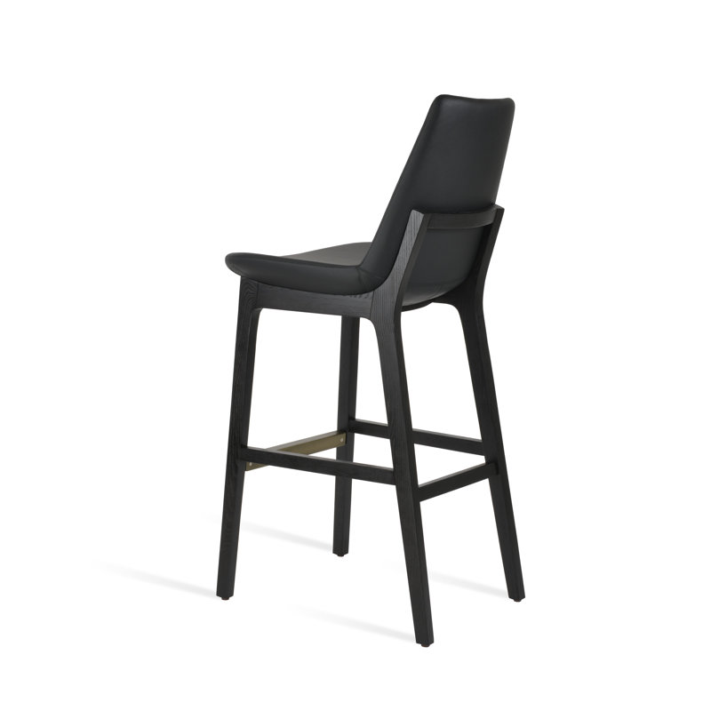 Eiffel Wood Stool, Bar Stool (29” Seat Height), Black/PPM