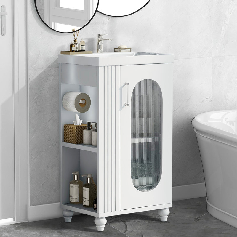 Meuble-lavabo moderne 20 "avec lavabo, Blanc