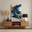 Paysage abstrait 30, art mural en métal bleu-1002878467