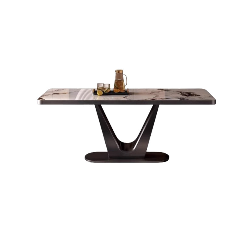 Angelian Metal Base Dining Table, 31.5" W x 70.87" L
