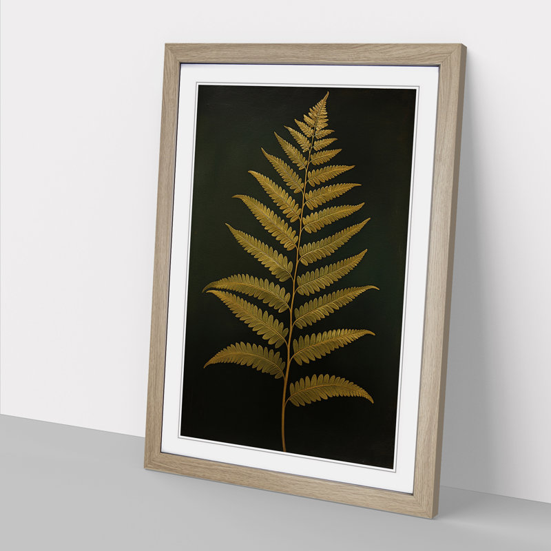 Fern Leaf Classicism - Framed Print, 34cm H x 25cm W x 2cm D, Oak