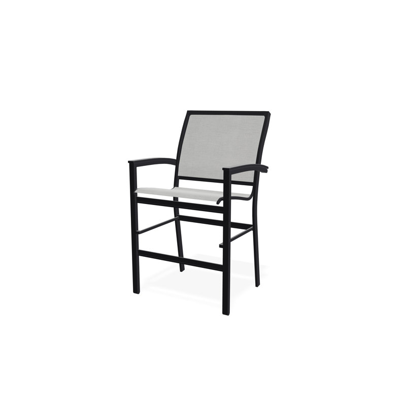 Chaise de café empilable en aluminium Bazza, Noir, Alliage Sunbrella®