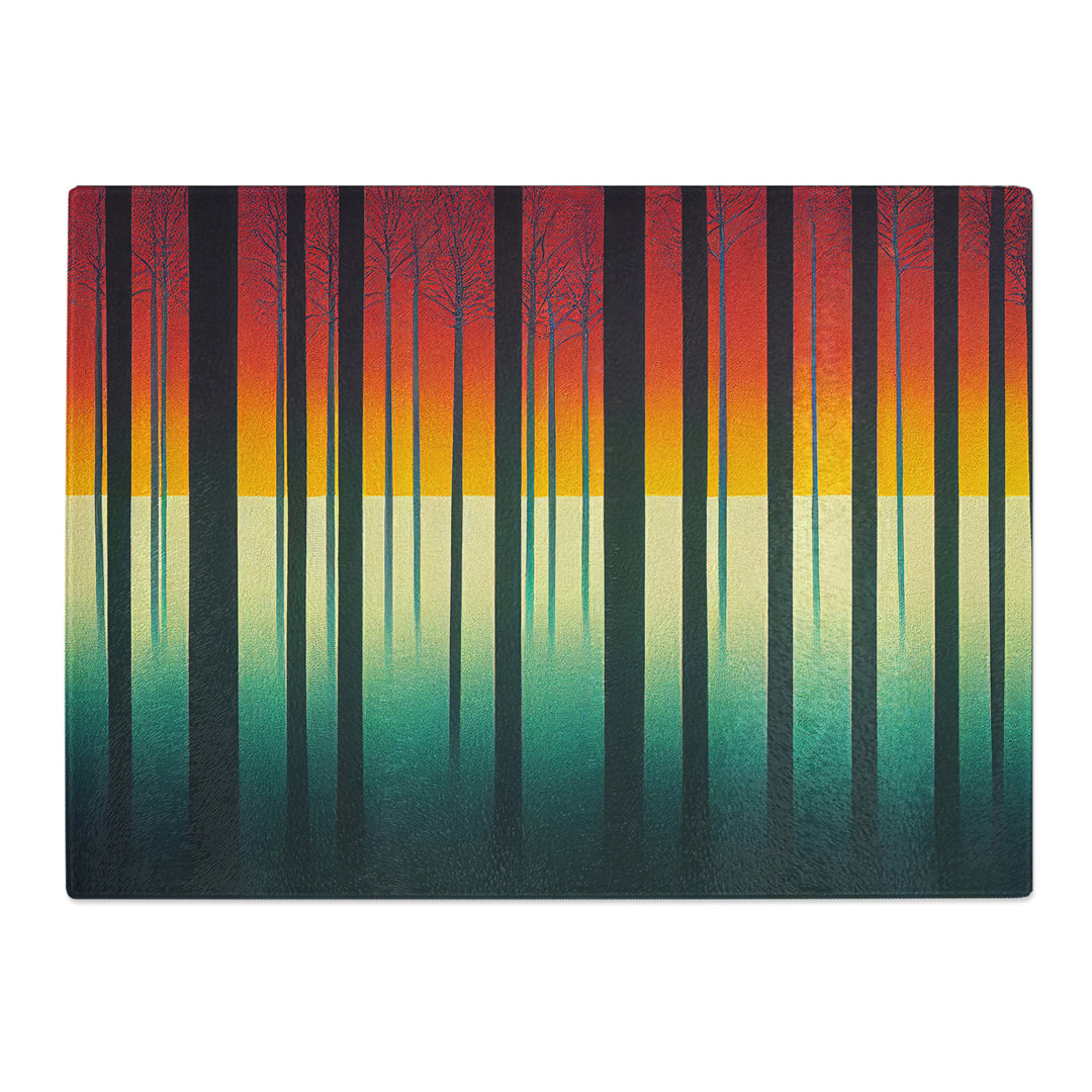 Sparkling Abstract Forest  Glass Chopping Board