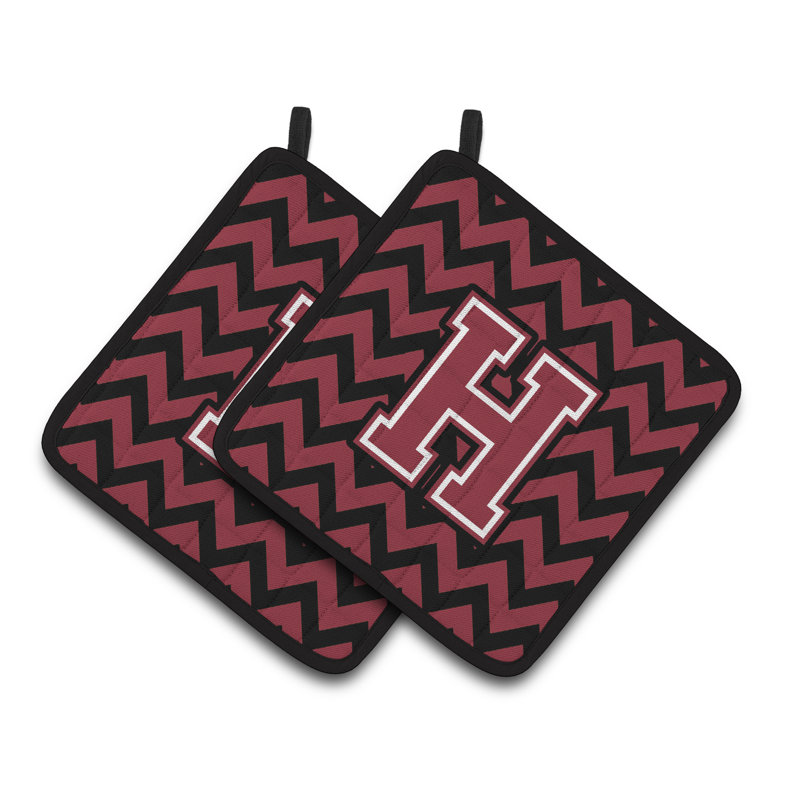 Poignée à chevrons, H, Grenat / noir