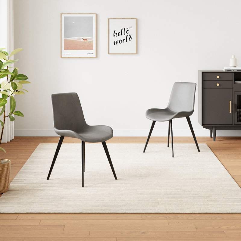 Chaise d'appoint rembourrée en similicuir avec pieds en acier au carbone Monkstown, Gris
