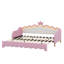 Extending Daybed With LED Lights, Modern Upholstered Daybed With Crown Headboard-1405108910