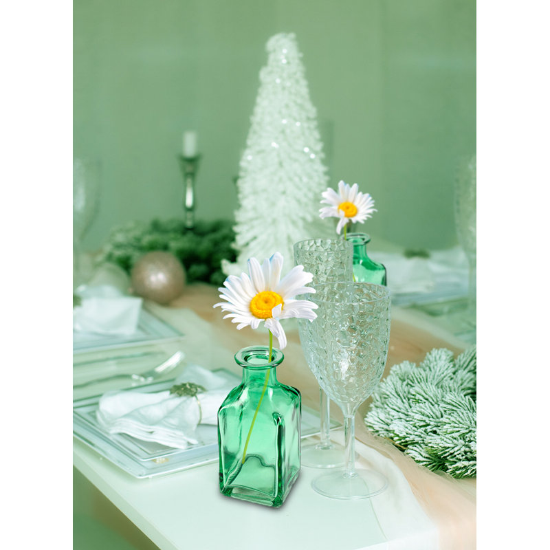 Red Barrel Studio® - Ensemble de 6 vases à bourgeons en verre vert