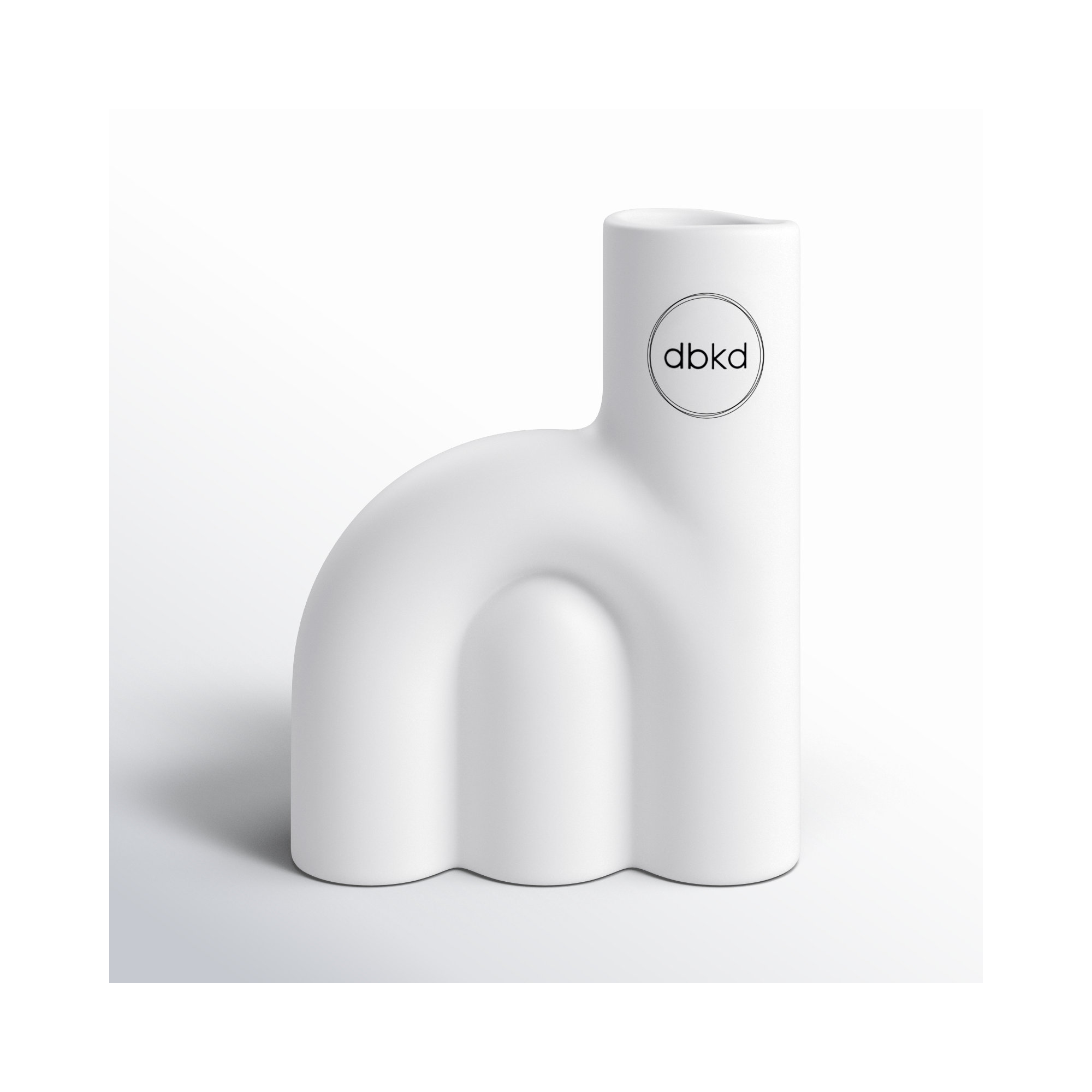 Ceramic Table Vase, White, 5.9" H x 4.75" W x 2" D