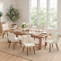 Chaises de salle à manger Annelli avec dossier rembourré et pieds en bois massif, montage facile (lot de 6)