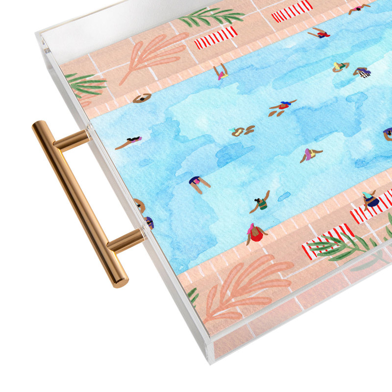 Helo Birdie Peachy Palms Acrylic Tray