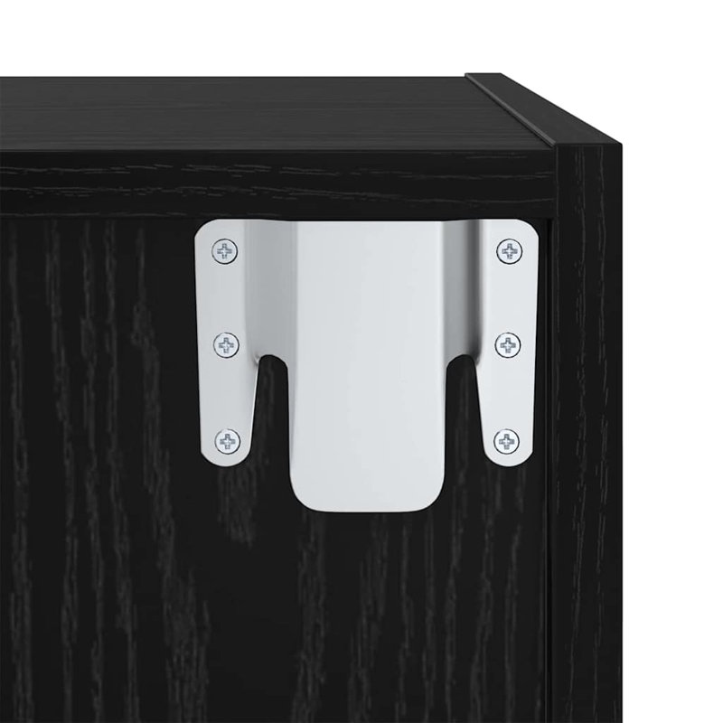 Wall-Mounted TV Cabinet Wall-Mounted, Black Oak, 142.5cm H x 37cm L x 37cm W