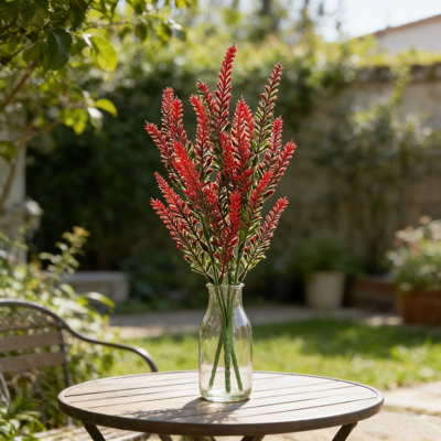 4 PCS Bouquet de fleurs de lavande artificielle pour l'extérieur Plantes résistantes aux rayons UV pour bricolage couronne Arrangement floral fête de mariage Décoration de jardin