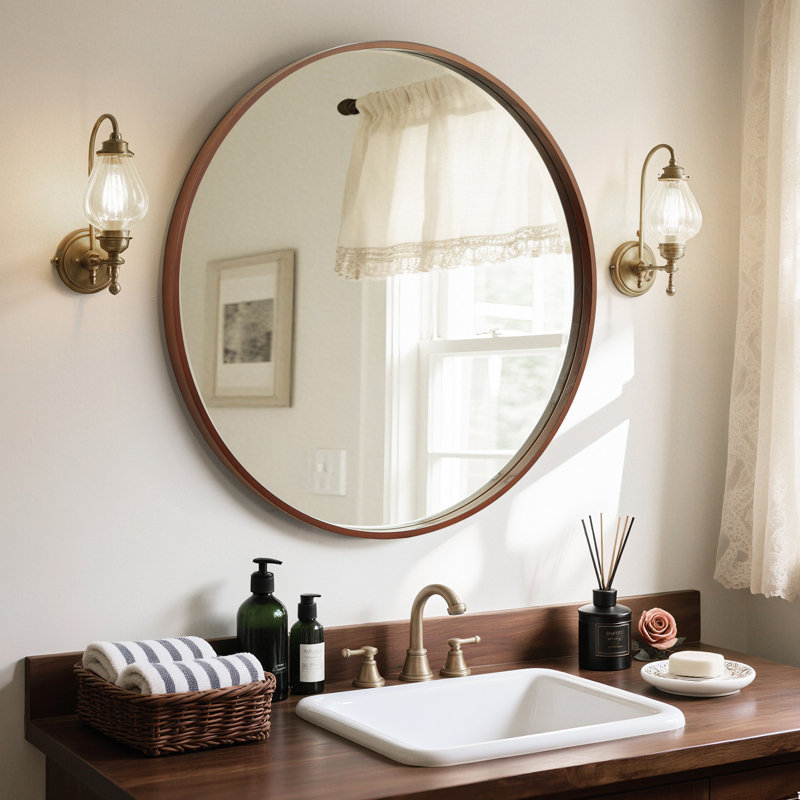 Miroir Karrina, 32 po x 32 po, Noyer